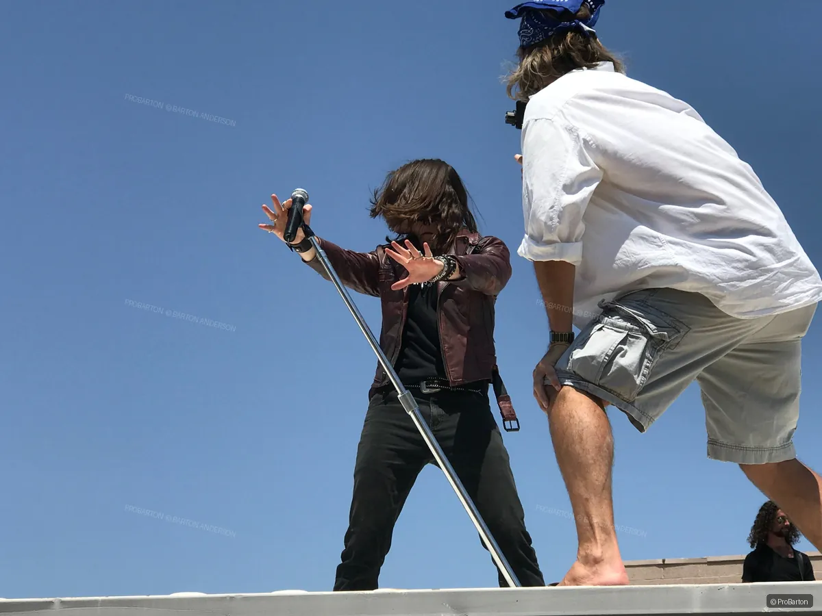 Barton Anderson filming Crash Midnight during the Another Day in Hell music video shoot