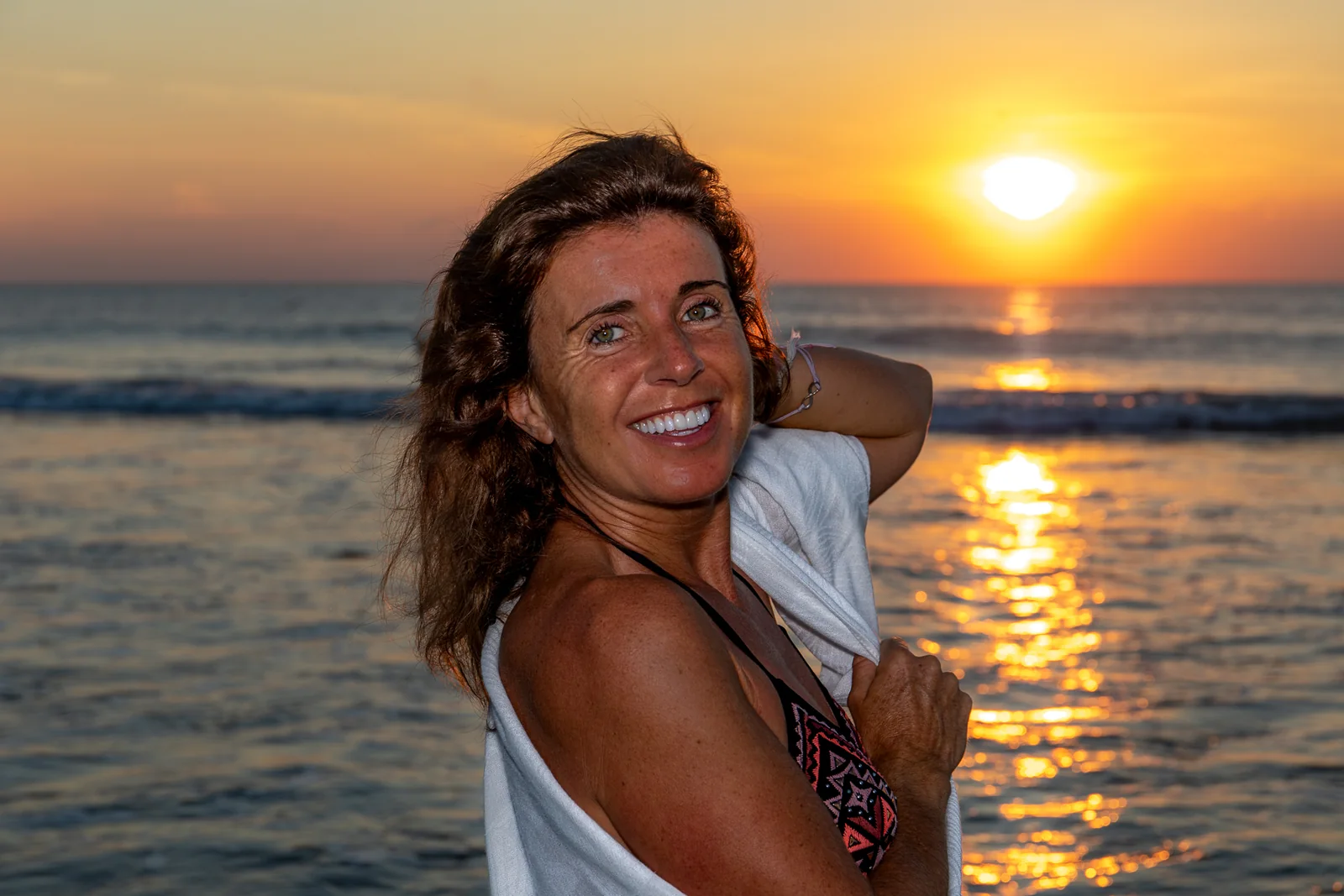 Environmental lifestyle portrait at sunset